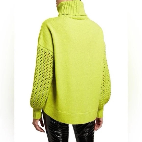 Alice + Olivia Wool Blend Adela Turtle Neck Sweater - Size XS - Chartreuse - Picture 10 of 11
